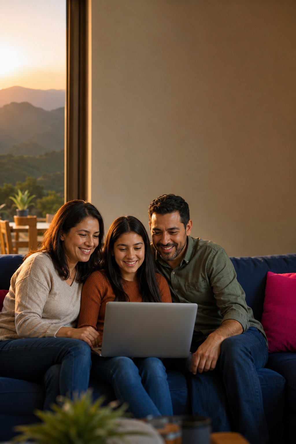 Familia disfrutando de internet Conecta en casa